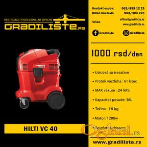 HILTI VC 40 usisivac - izdavanje